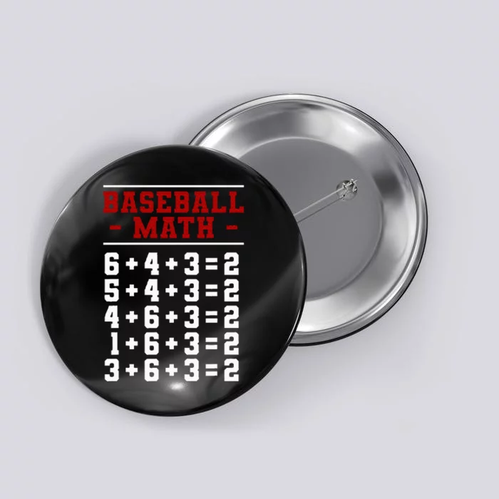 Baseball Math Operation Double Play Mathematician Button