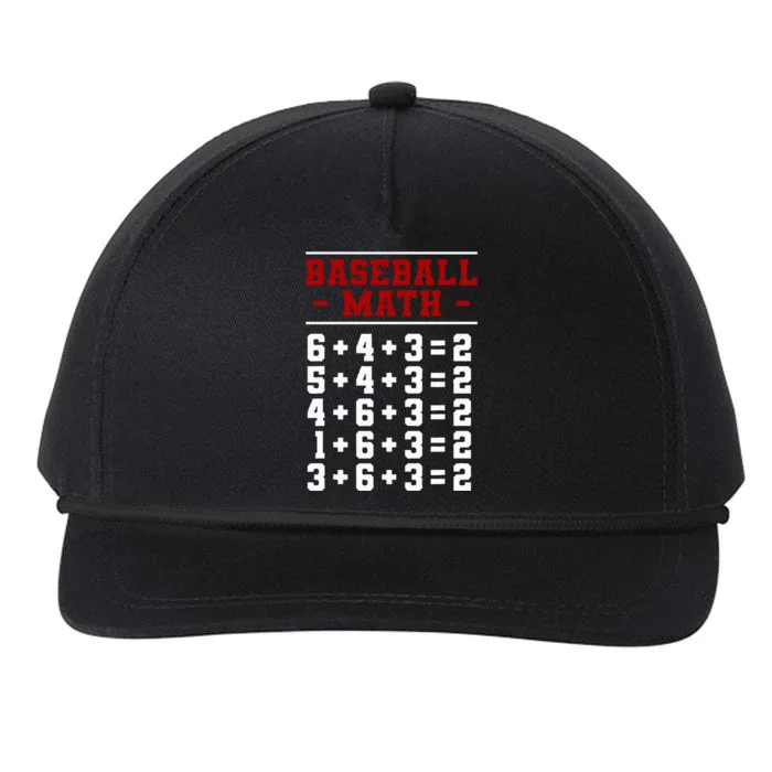 Baseball Math Operation Double Play Mathematician Snapback Five-Panel Rope Hat