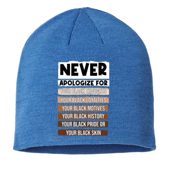 Blm Melanin Pride Apologize Never Black History Month Gift 8 1/2in Sustainable Knit Beanie