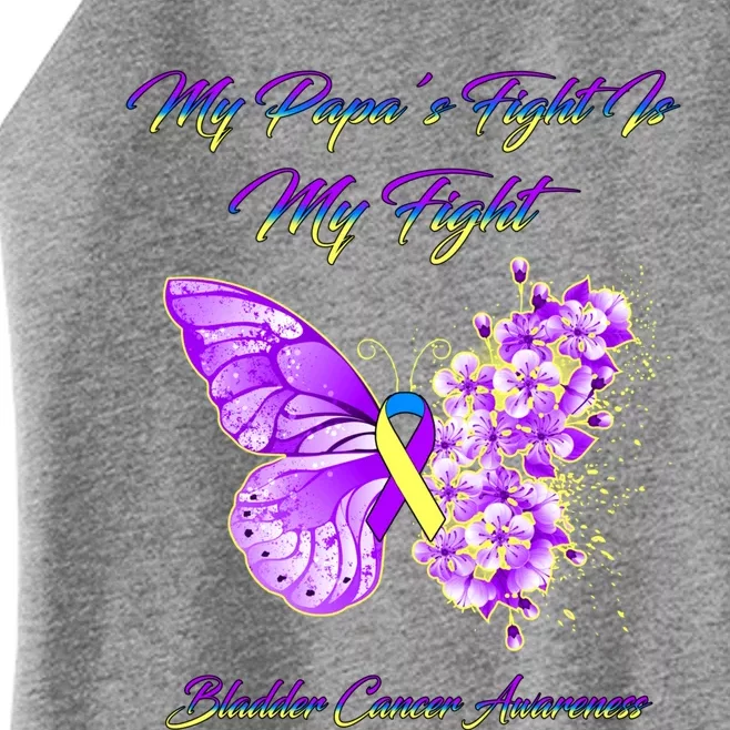 Butterfly My Papa’s Fight Is My Fight Bladder Cancer Warrior Meaningful Gift Women’s Perfect Tri Rocker Tank