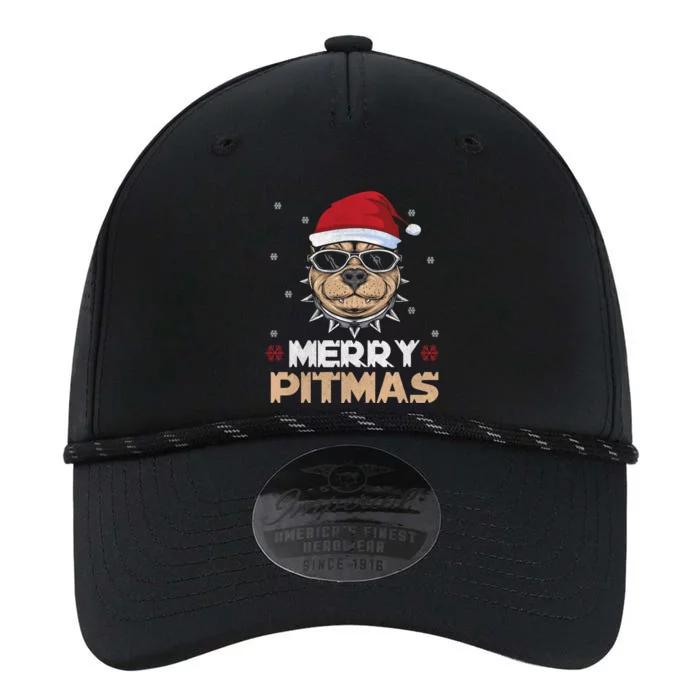 Backprint Merry Pitmas Pitbull Christmas Hat Gift Performance The Dyno Cap