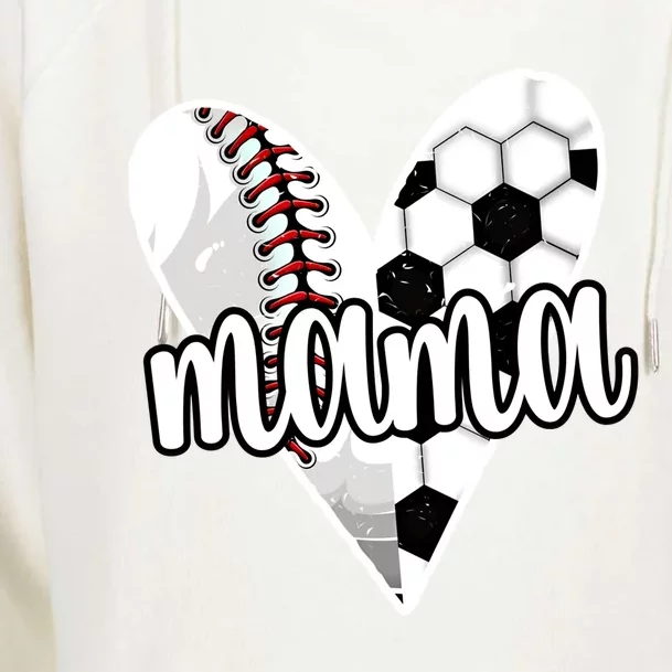 Baller Mama Proud Soccer Baseball Player Ball Mom Cool Gift Womens Funnel Neck Pullover Hood