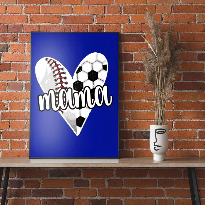 Baller Mama Proud Soccer Baseball Player Ball Mom Cool Gift Poster