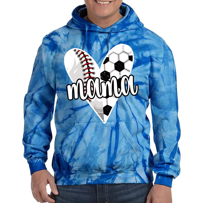 Baller Mama Proud Soccer Baseball Player Ball Mom Cool Gift Tie Dye Hoodie