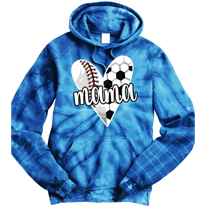 Baller Mama Proud Soccer Baseball Player Ball Mom Cool Gift Tie Dye Hoodie