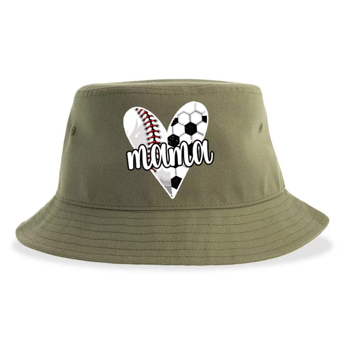 Baller Mama Proud Soccer Baseball Player Ball Mom Cool Gift Sustainable Bucket Hat