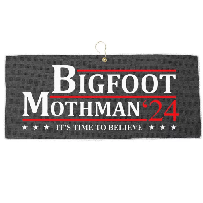 Bigfoot Mothman President 2024 Election Campaign Large Microfiber Waffle Golf Towel