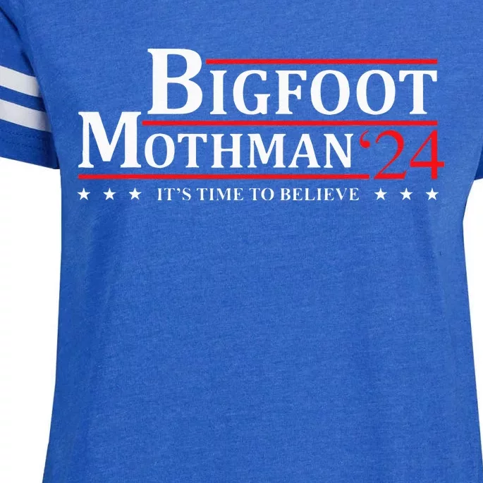 Bigfoot Mothman President 2024 Election Campaign Enza Ladies Jersey Football T-Shirt