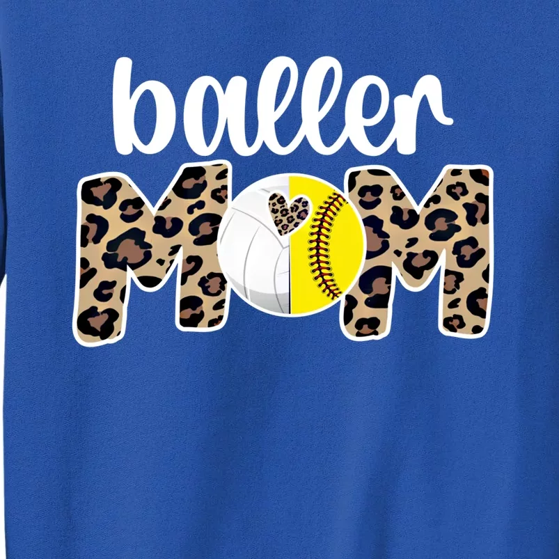 Baller Mom Proud Volleyball Softball Player Mother Gift Sweatshirt