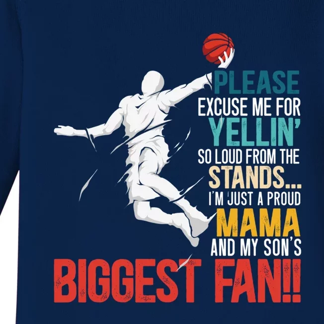 Basketball Mama Player Hoop Junkie Mothers Day Mom Gift Baby Long Sleeve Bodysuit