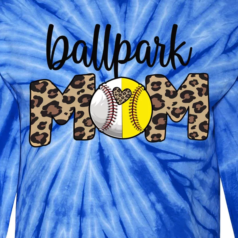 Ballpark Mom Proud Baseball Softball Player Mother Gift Tie-Dye Long Sleeve Shirt