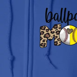 Ballpark Mom Proud Baseball Softball Player Mother Gift Full Zip Hoodie