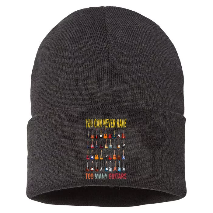 Bass Musician Pick You Can Never Have Too Many Guitars Sustainable Knit Beanie