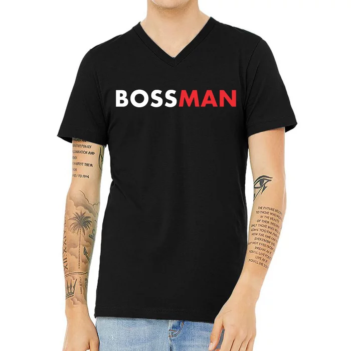 Boss Man Popular Gift Idea Boss Day V-Neck T-Shirt