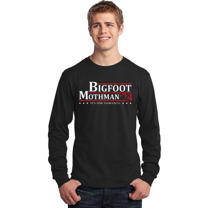 Bigfoot Mothman President 2024 Election Campaign Tall Long Sleeve T-Shirt