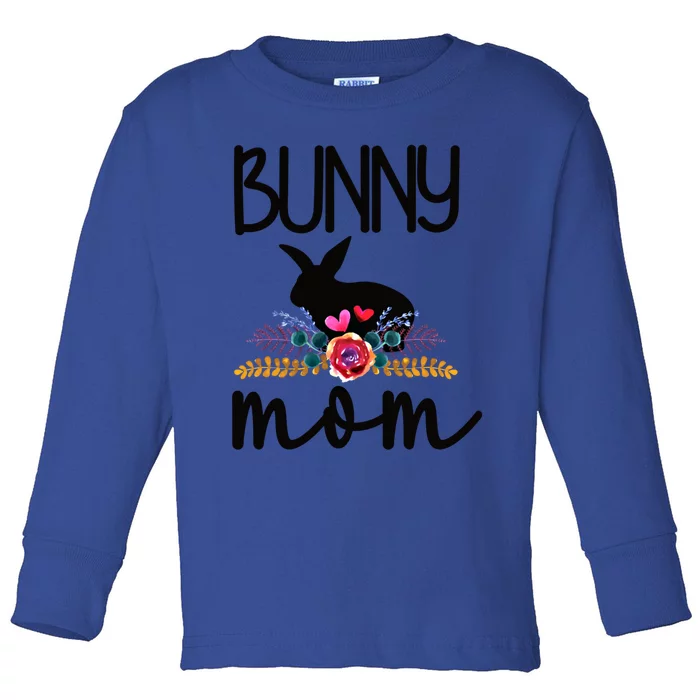 Bunny Mom Proud Rabbit Mom Bunny Lover Bunny Momma Gift Toddler Long Sleeve Shirt