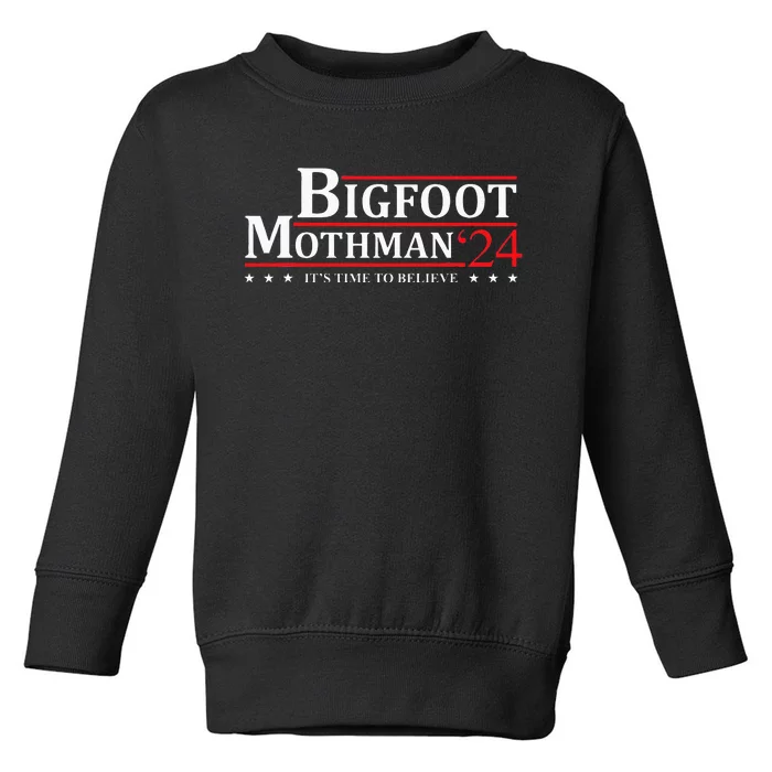 Bigfoot Mothman President 2024 Election Campaign Toddler Sweatshirt