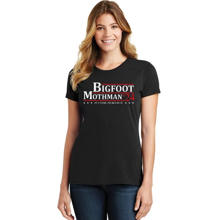 Bigfoot Mothman President 2024 Election Campaign Women's T-Shirt