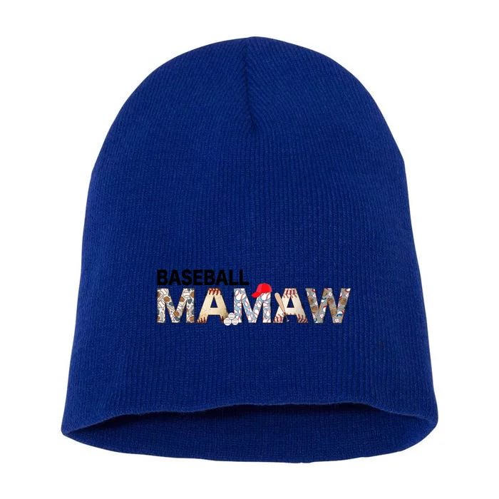 Baseball Mamaw Proud Ball Mamaw Baseball Pride Gift Short Acrylic Beanie