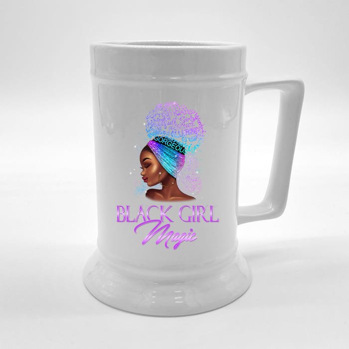 Black Magic Pride Proud Excellence Natural Hair Gift Front & Back Beer Stein