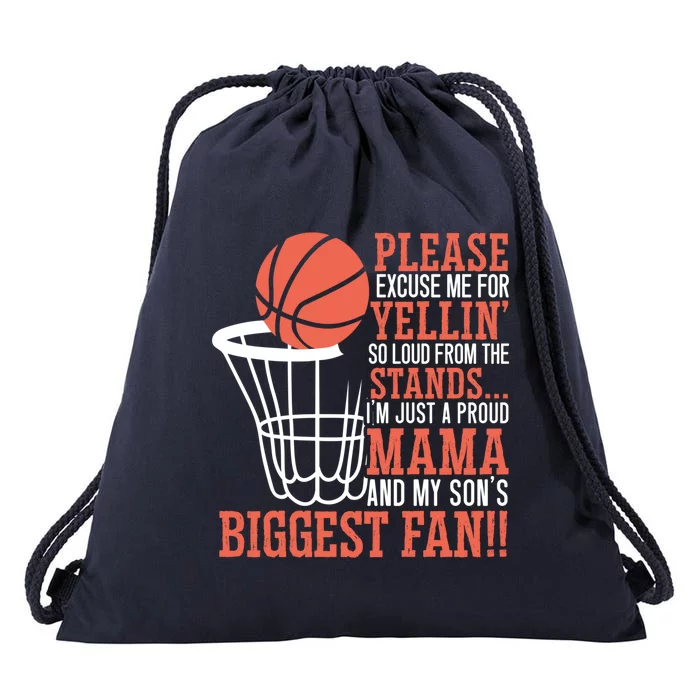 Basketball Mama Player Hoop Junkie Mothers Day Mom Gift Drawstring Bag