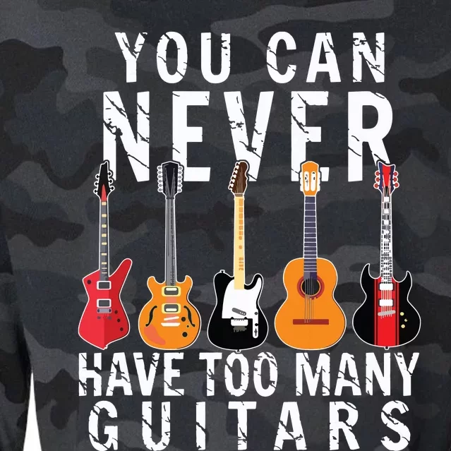 Bass Musician Pick You Can Never Have Too Many Guitars Cropped Pullover Crew