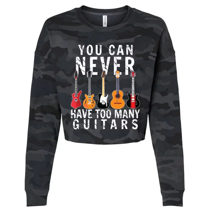 Bass Musician Pick You Can Never Have Too Many Guitars Cropped Pullover Crew