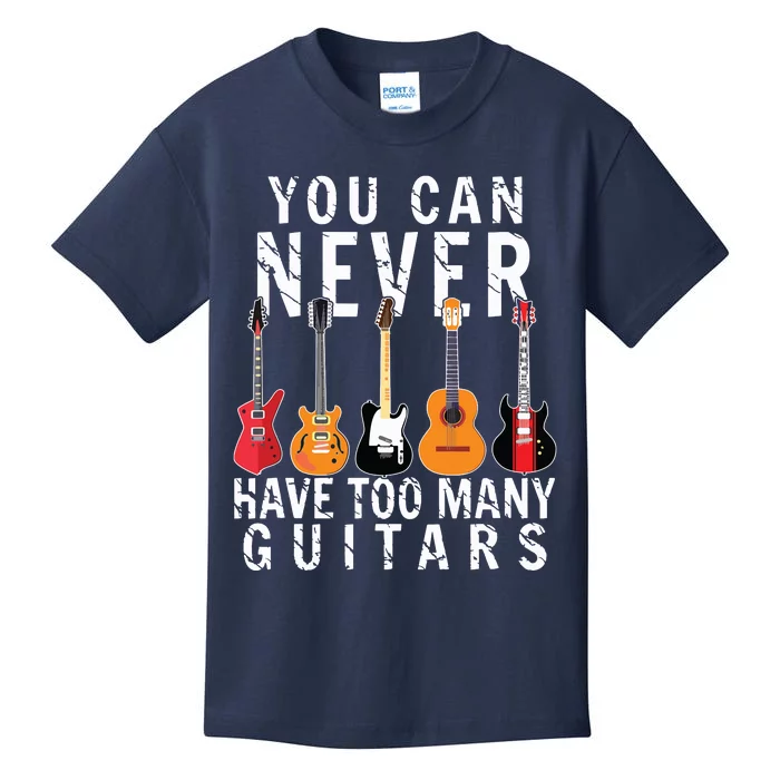 Bass Musician Pick You Can Never Have Too Many Guitars Kids T-Shirt