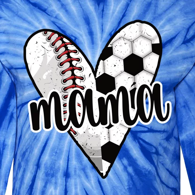 Baller Mama Proud Soccer Baseball Player Mom Great Gift Tie-Dye Long Sleeve Shirt