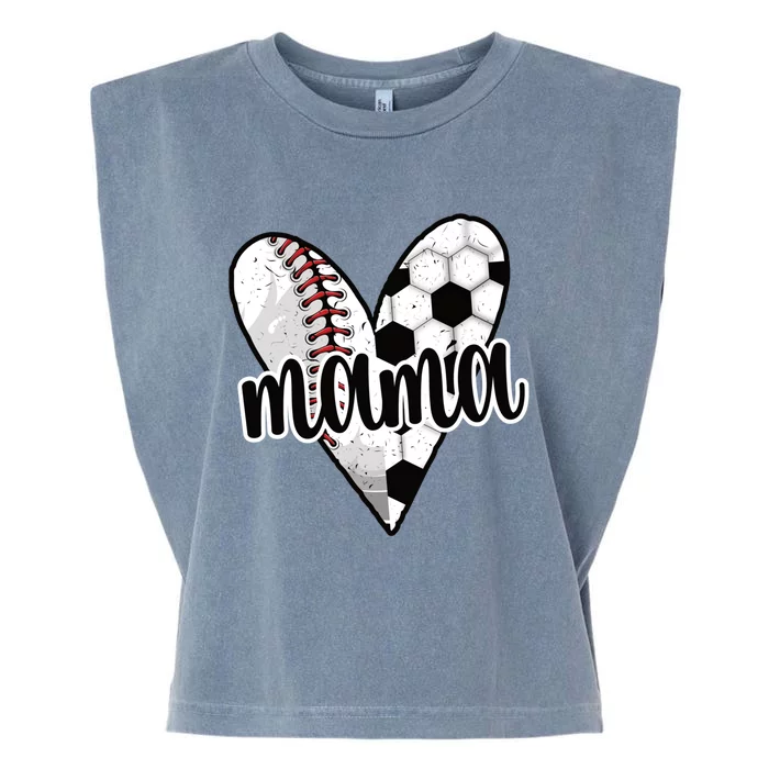 Baller Mama Proud Soccer Baseball Player Mom Great Gift Garment-Dyed Women's Muscle Tee