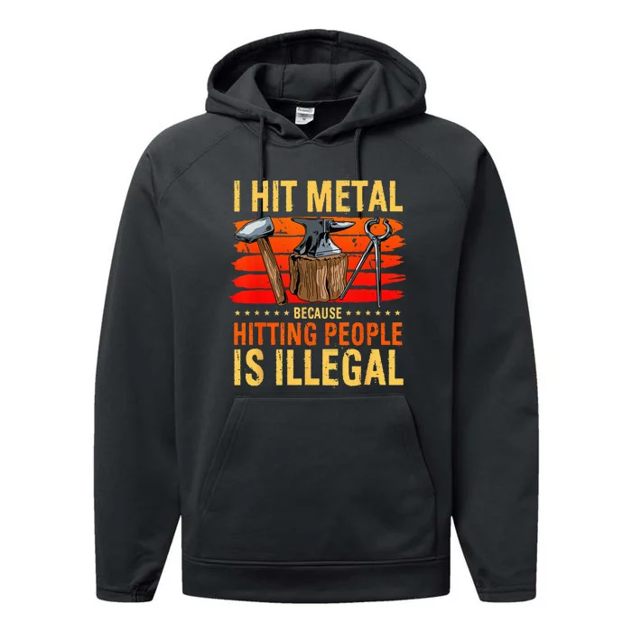 Blacksmith Metal Pounder Steel Workers Forge Anvil Performance Fleece Hoodie