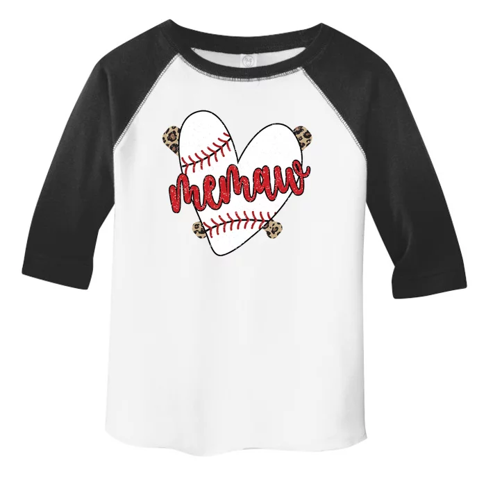 Baseball Memaw Proud Baseball Player Memaw Funny Gift Toddler Fine Jersey T-Shirt