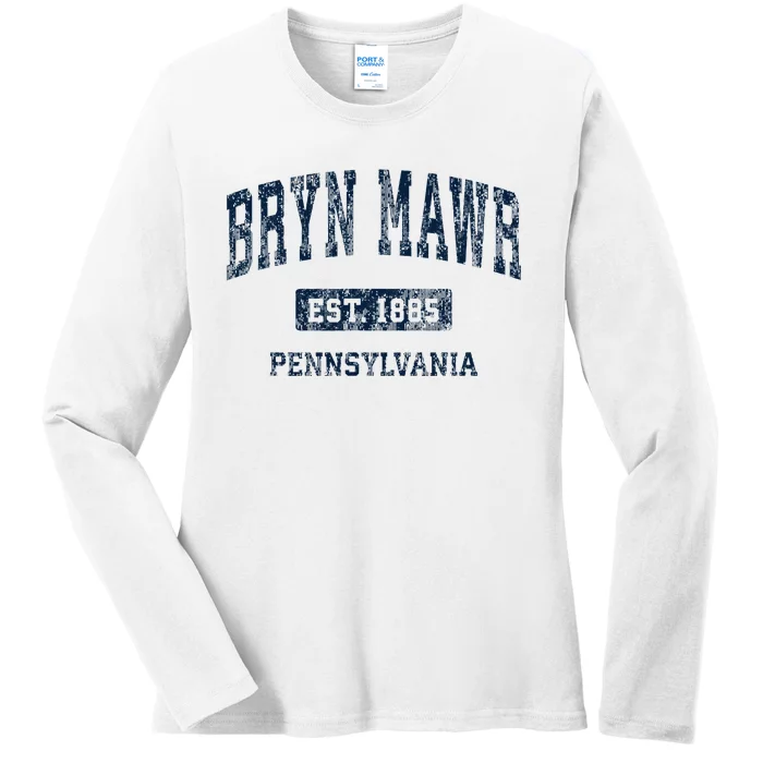 Bryn Mawr Pennsylvania Pa Vintage Athletic Sports Design Ladies Long Sleeve Shirt