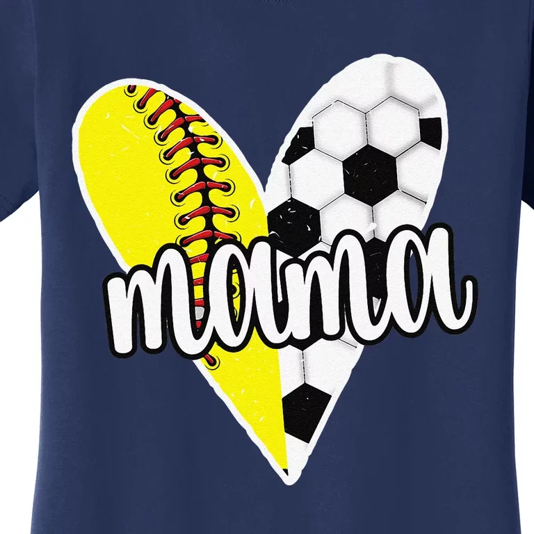 Baller Mama Proud Soccer Softball Player Ball Mom Women's T-Shirt