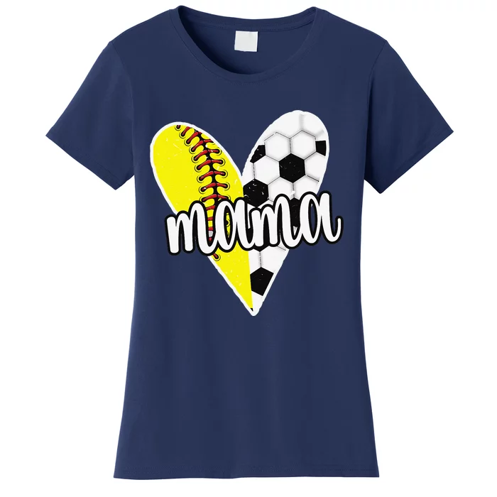 Baller Mama Proud Soccer Softball Player Ball Mom Women's T-Shirt