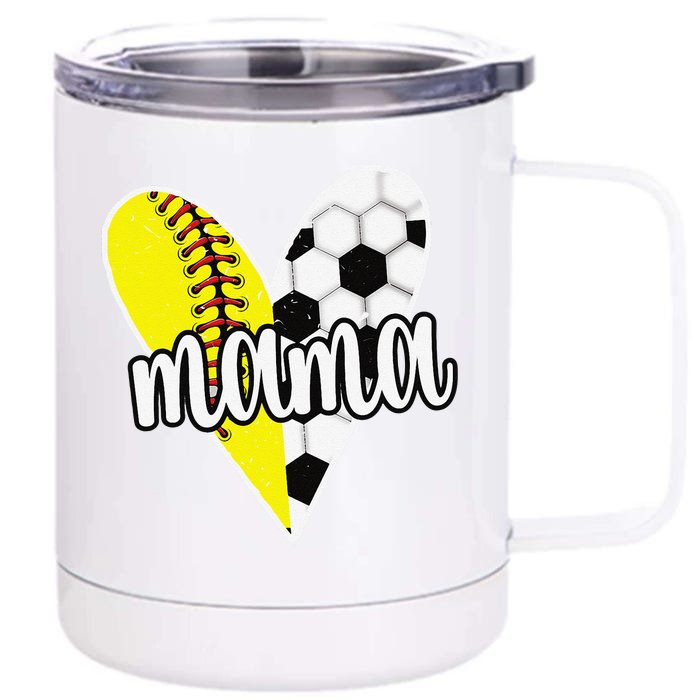 Baller Mama Proud Soccer Softball Player Ball Mom Front & Back 12oz Stainless Steel Tumbler Cup