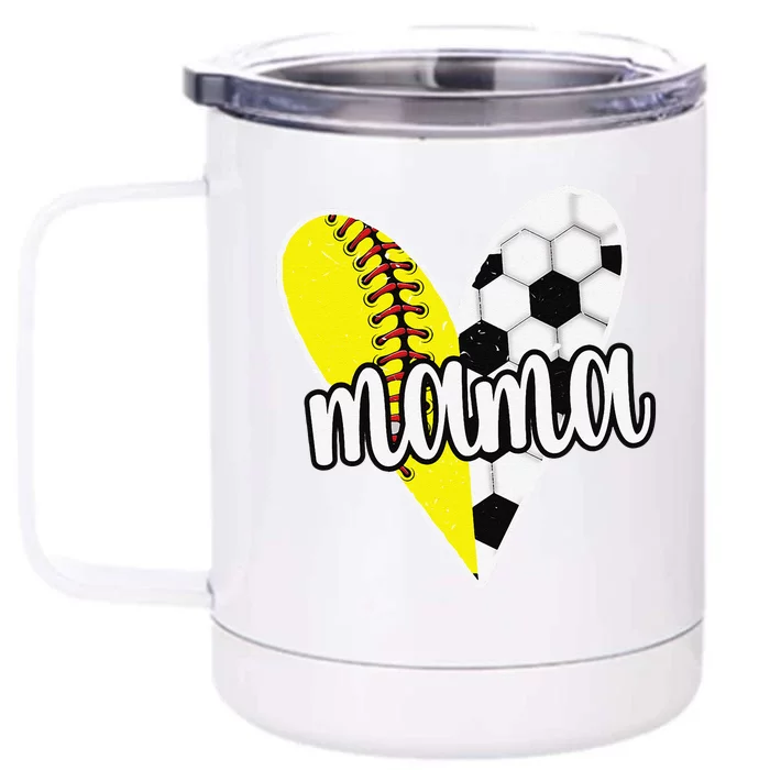 Baller Mama Proud Soccer Softball Player Ball Mom Front & Back 12oz Stainless Steel Tumbler Cup