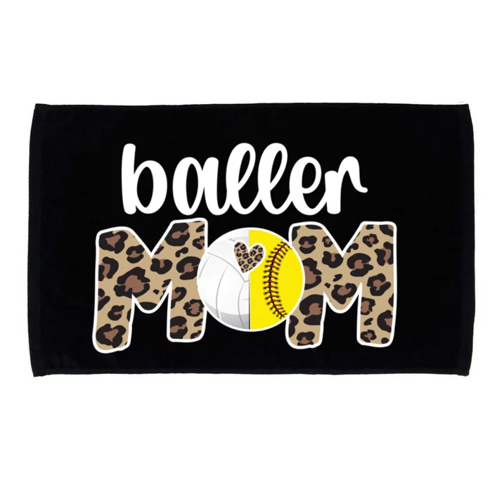 Baller Mom Proud Volleyball Softball Player Mother Gift Microfiber Hand Towel