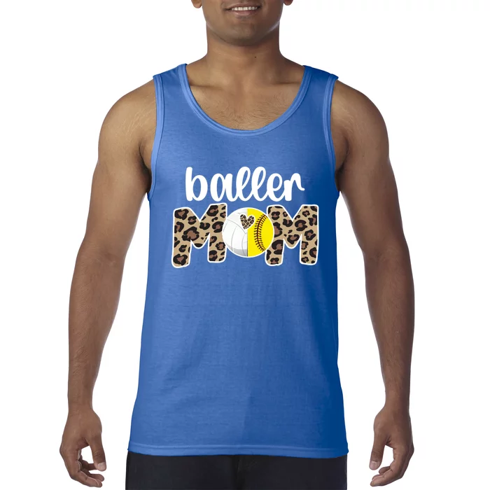 Baller Mom Proud Volleyball Softball Player Mother Gift Tank Top