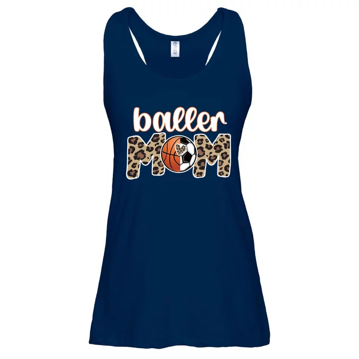 Baller Mom Proud Basketball Soccer Player Mom Gift Ladies Essential Flowy Tank