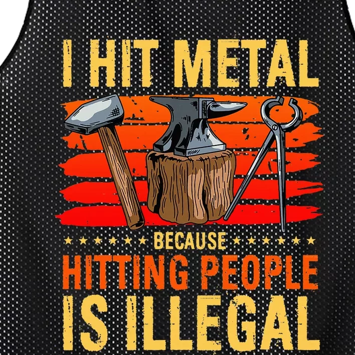 Blacksmith Metal Pounder Steel Workers Forge Anvil Mesh Reversible Basketball Jersey Tank