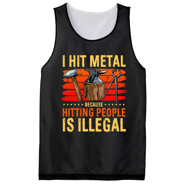 Blacksmith Metal Pounder Steel Workers Forge Anvil Mesh Reversible Basketball Jersey Tank