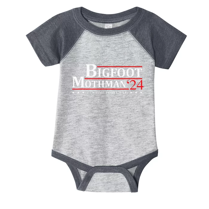 Bigfoot Mothman President 2024 Election Campaign Infant Baby Jersey Bodysuit