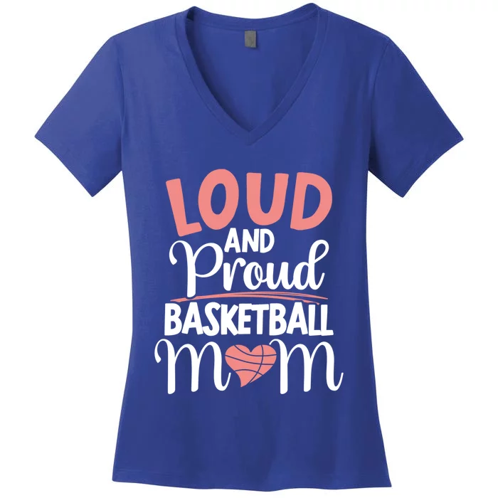 Basketball Mom Player Hoop Junkie Mothers Day Mama Cute Gift Women's V-Neck T-Shirt