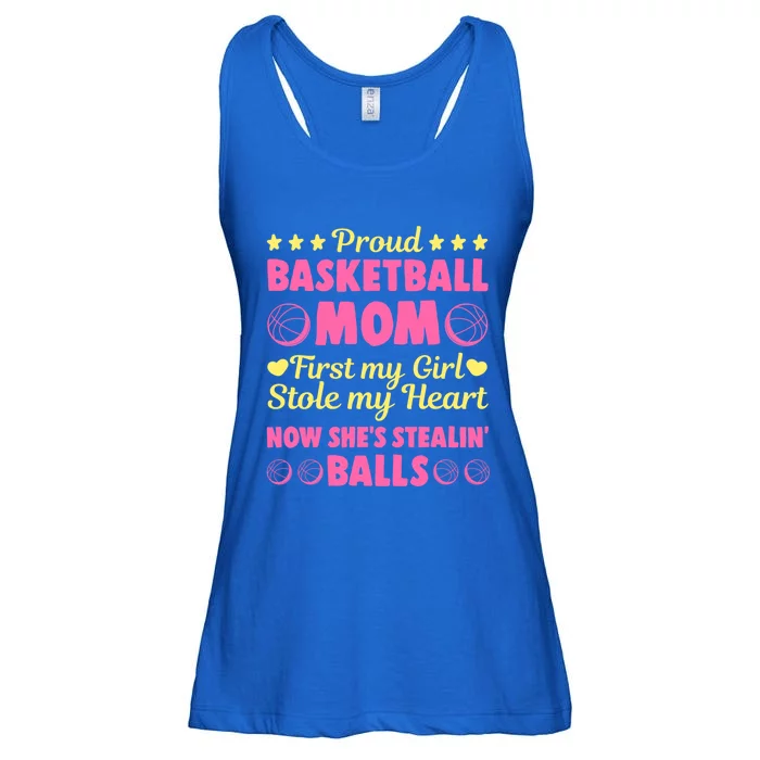 Basketball Mom Proud Mother Of Basketball Player Sport Gift Ladies Essential Flowy Tank