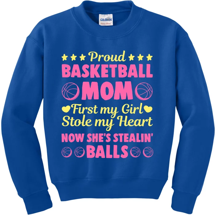 Basketball Mom Proud Mother Of Basketball Player Sport Gift Kids Sweatshirt