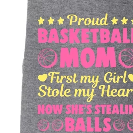 Basketball Mom Proud Mother Of Basketball Player Sport Gift Doggie 3-End Fleece Hoodie