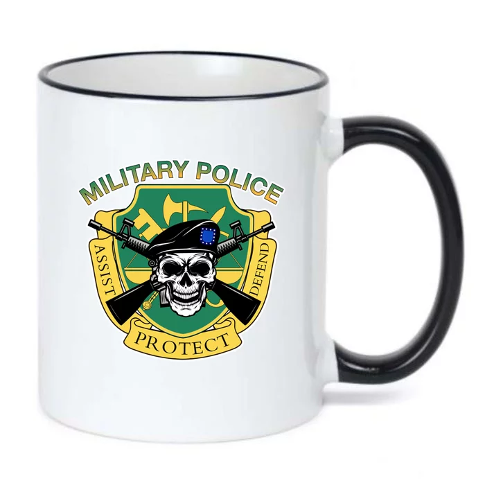 Badgiftass Military Police Skull Gift Black Color Changing Mug