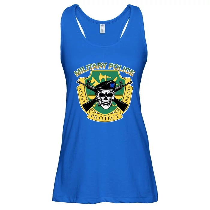 Badgiftass Military Police Skull Gift Ladies Essential Flowy Tank