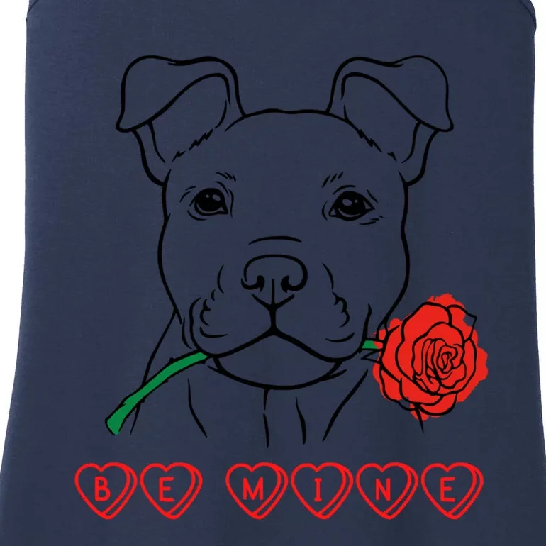 Be Mine Puppy With Rose Sweetheart Valentines Gift Ladies Essential Tank